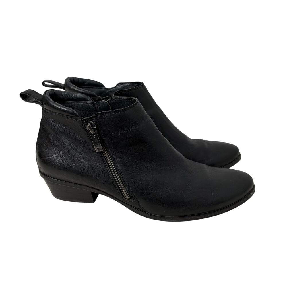 Paul Green Ankle Boots Women’s Size 9 US/6.5 UK Black Leather Double Side Zip